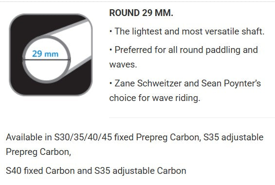 Starboard Paddle Enduro Carbon L 29MM 2PC ADJ Carbon S35