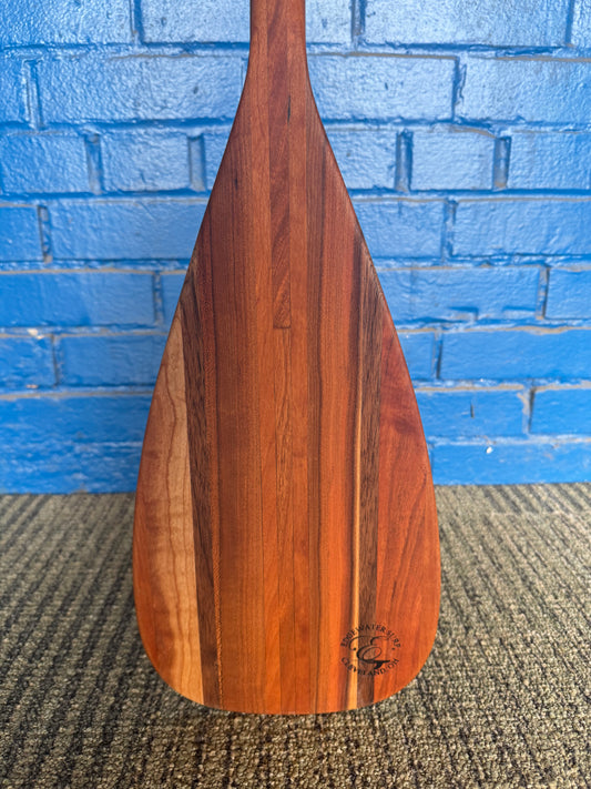 Handmade cherry and walnut wooden stand up paddleboard paddle by Edgewater Surf