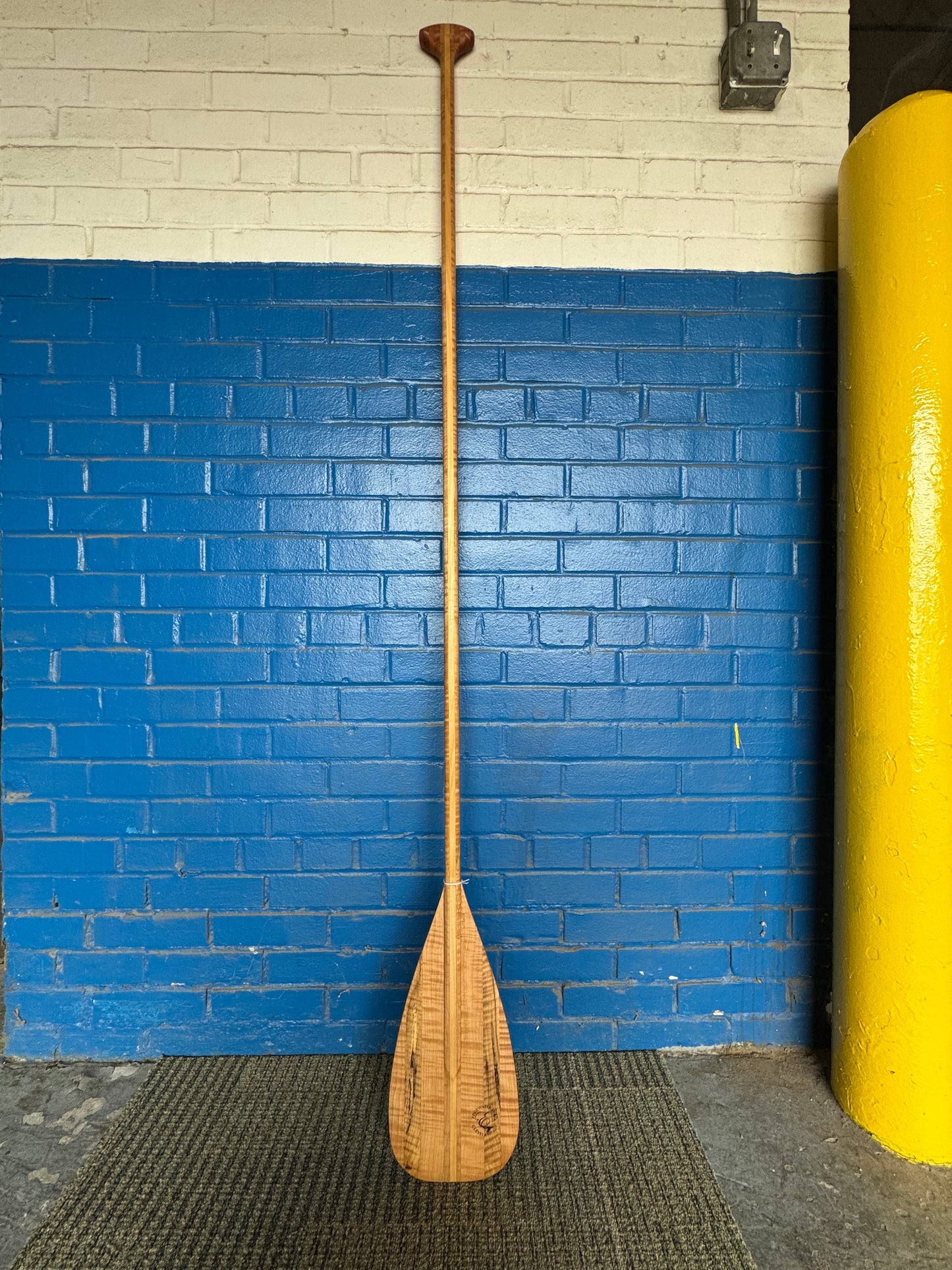 Curly maple and basswood SUP paddle handmade in Cleveland Ohio