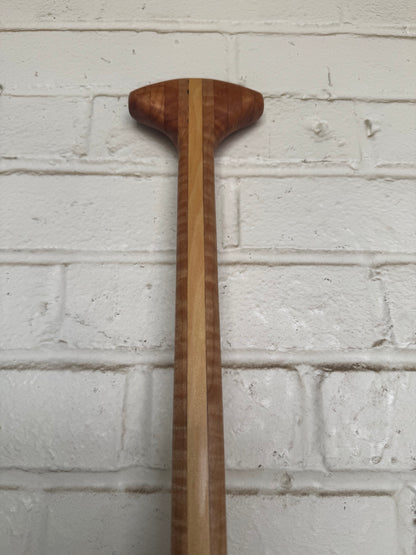 Curly maple and basswood SUP paddle handmade in Cleveland Ohio