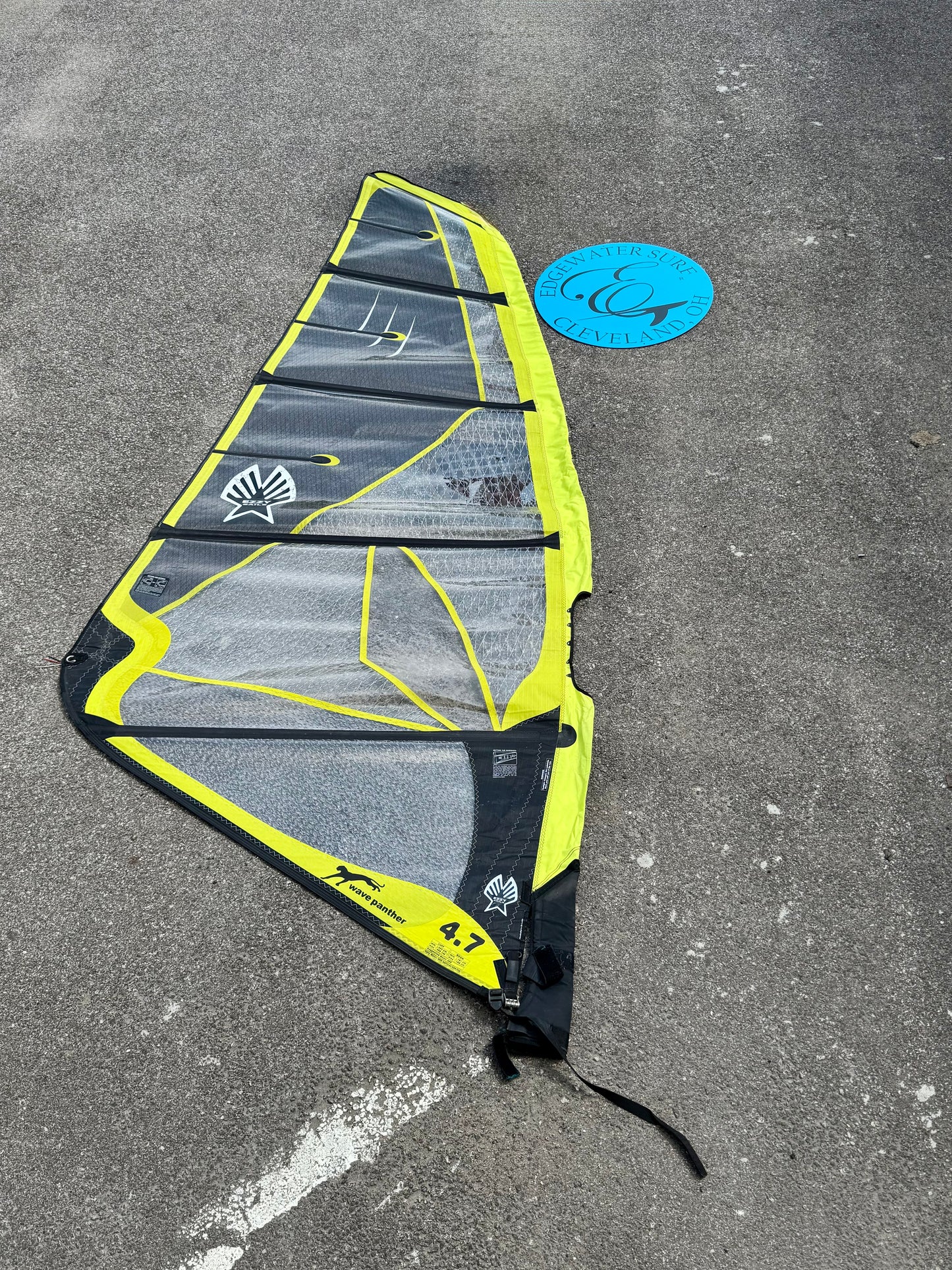 EZZY Panther front windsurf sail at Edgewater surf 