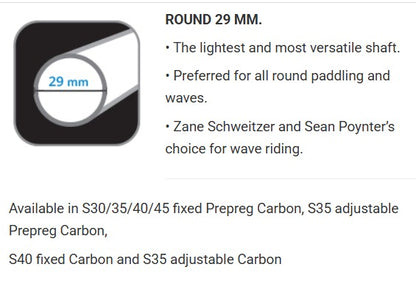 Starboard Paddle Enduro Carbon L 29MM 2PC ADJ Carbon S35