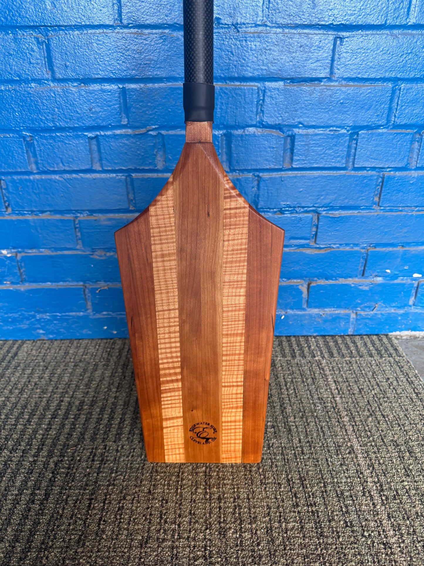 Edgewater Surf Custom Carbon Fiber Wooden Paddle - Rectangle Blade
