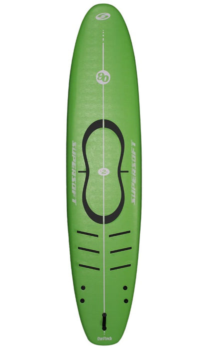 Green soft top board available at Edgewater surf in Cleveland. 