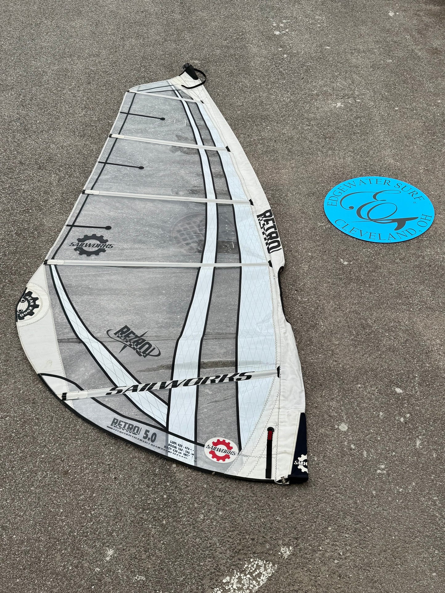 sailworks retro windsurf sail at edgwater surf