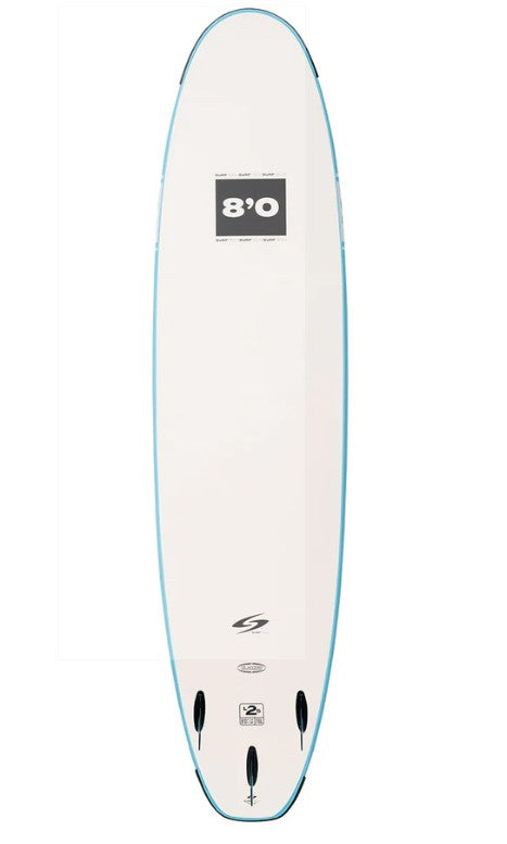 Surftech Black Tip L2S Soft Top 8'0" Surfboard w bolt through fins