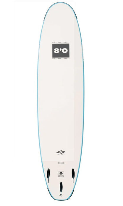 Surftech Black Tip L2S Soft Top 8'0" Surfboard w bolt through fins
