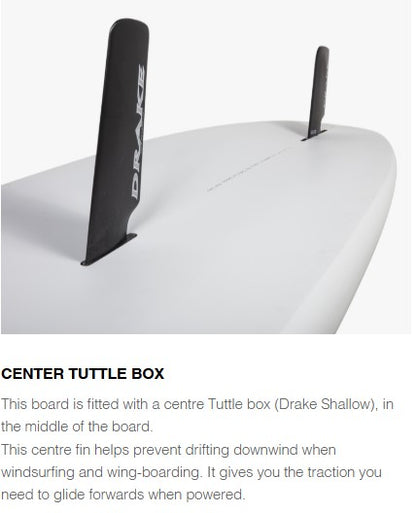 Starboard Go ASAP 10'4"x32" SUP windboard bottom with Drake center fin and rear fin