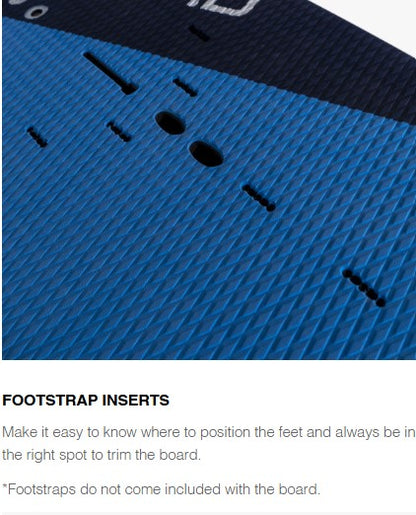 Starboard Go ASAP 10'4"x32" SUP windsurfer deck image showing mast track and footstrap inserts.