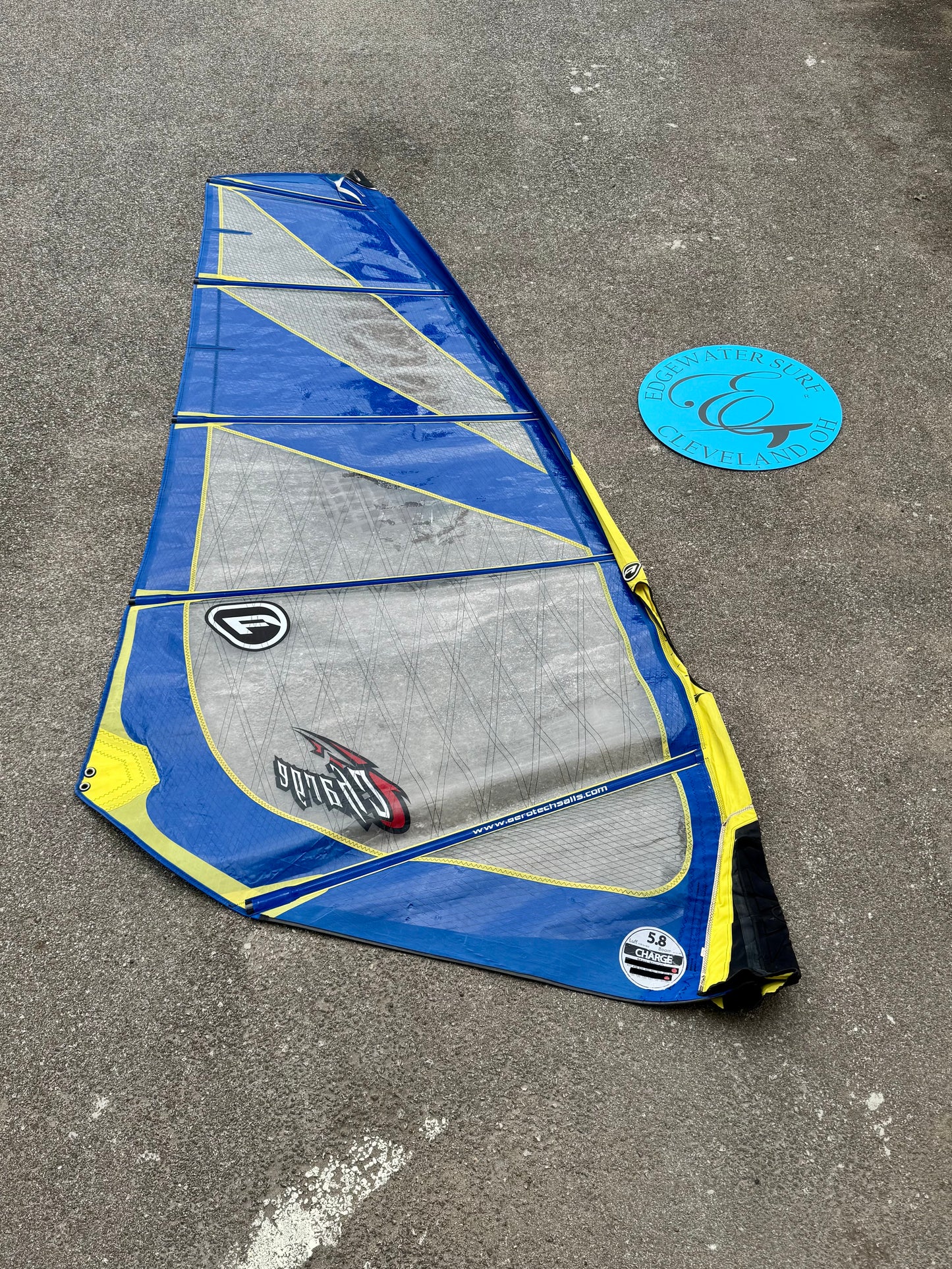 Aerotech Charge 5.8 used windsurf sail in C condition at Edgewater Surf