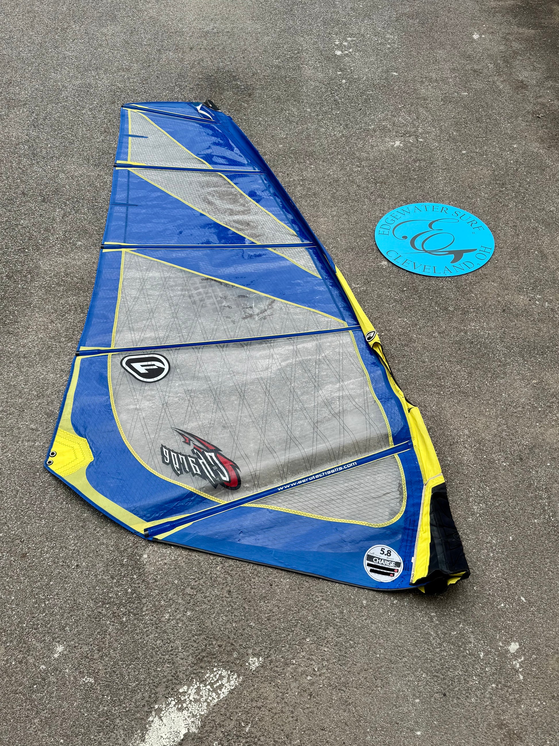 Aerotech Charge 5.8 used windsurf sail in C condition at Edgewater Surf